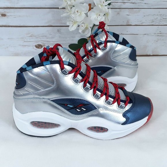 Reebok Question Mid Iverson x Harden Silver Mid Top Lace Up